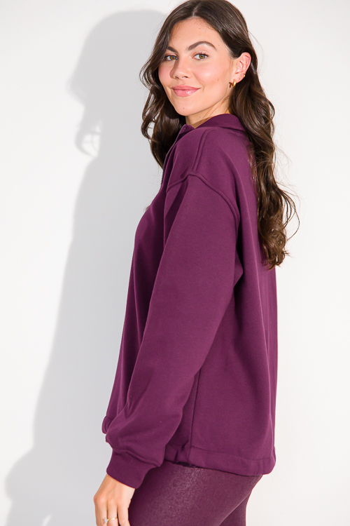 Comfy Cozy Half Zip, Burgundy