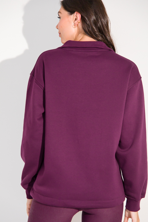 Comfy Cozy Half Zip, Burgundy