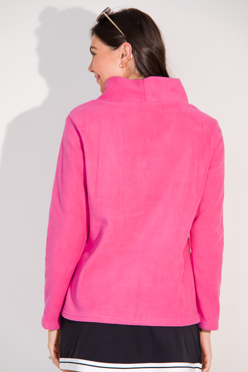 Hot pink fleece discount pullover