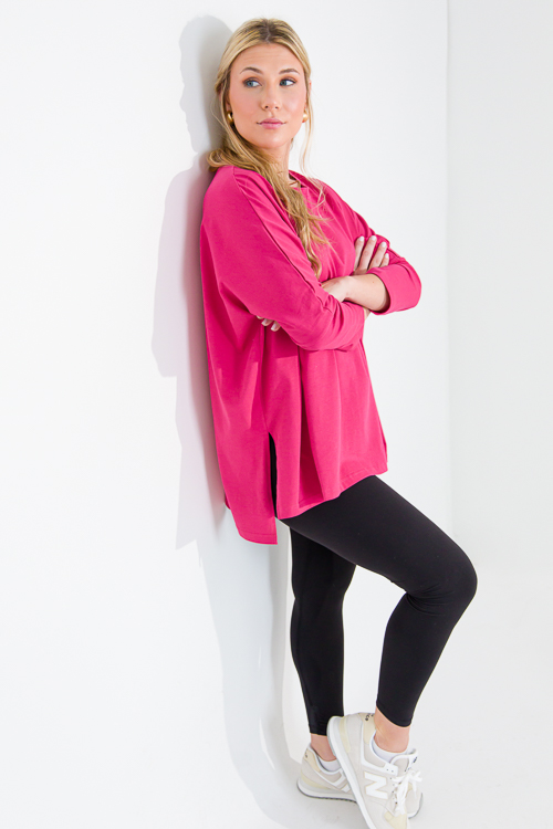 Dolman Sleeve Tee, Fuchsia