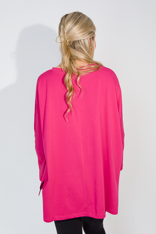 Dolman Sleeve Tee, Fuchsia
