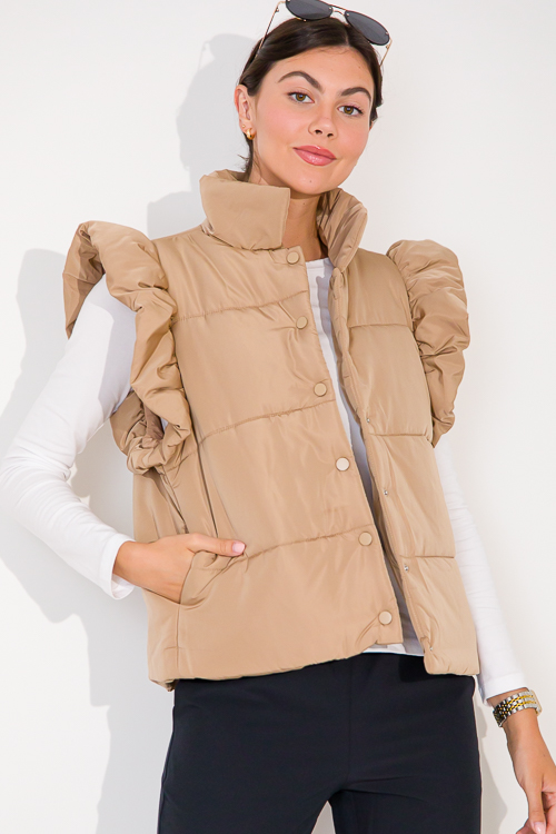 Camel puffer vest sale