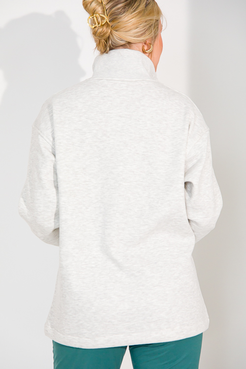 Comfy Cozy Half Zip, 2 Tone Grey