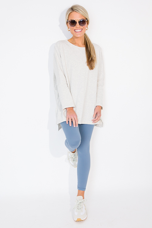 Butter Yoga Leggings, Blue Linen