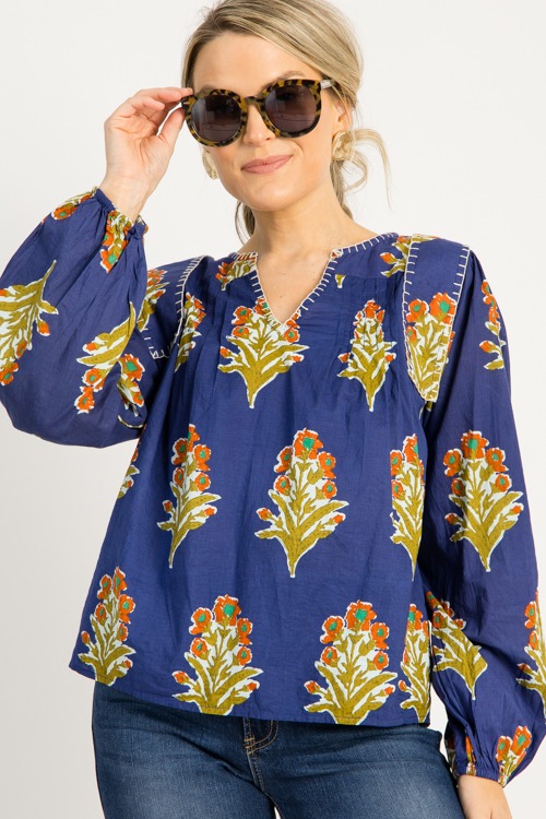 Margaret Floral Top, Navy - 0916-104h.jpg