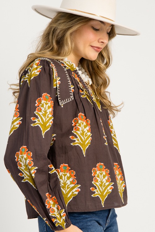 Margaret Floral Top, Chocolate - 0916-15h.jpg