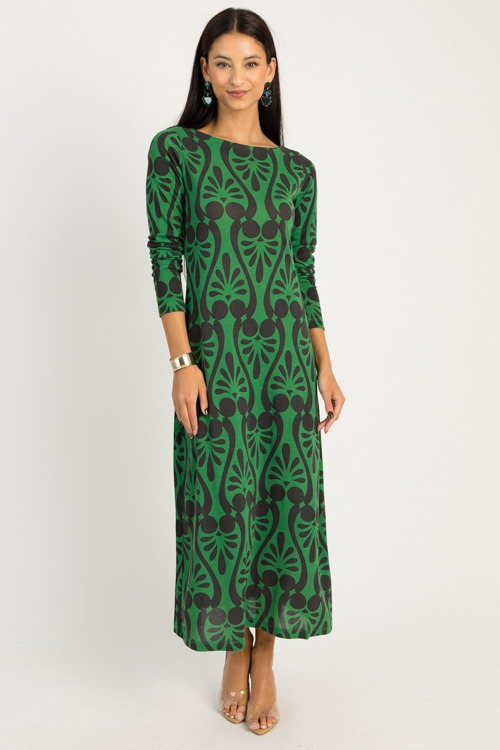 Chic Print Knit Midi