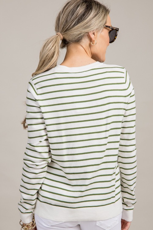 Landon Stripe Sweater, White/Green - 0916-46.jpg