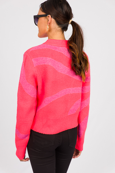Marlena Abstract Sweater, Pink