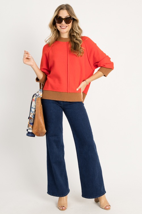 Colorblock Trim Sweater, Red - 0916-55.jpg