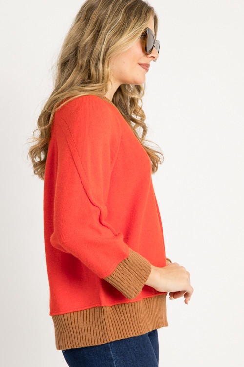 Colorblock Trim Sweater, Red - 0916-56.jpg