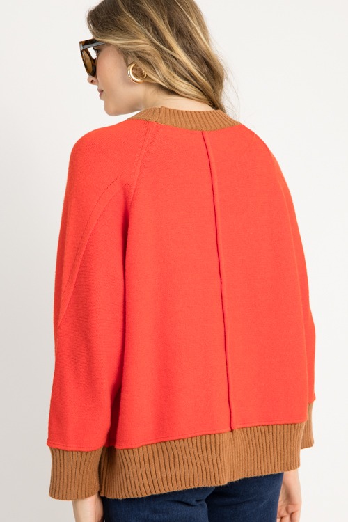 Colorblock Trim Sweater, Red - 0916-57.jpg