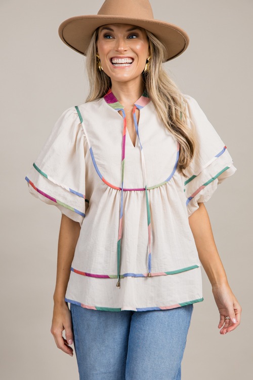 Stripe Trim Top, Ecru - 0916-80p.jpg