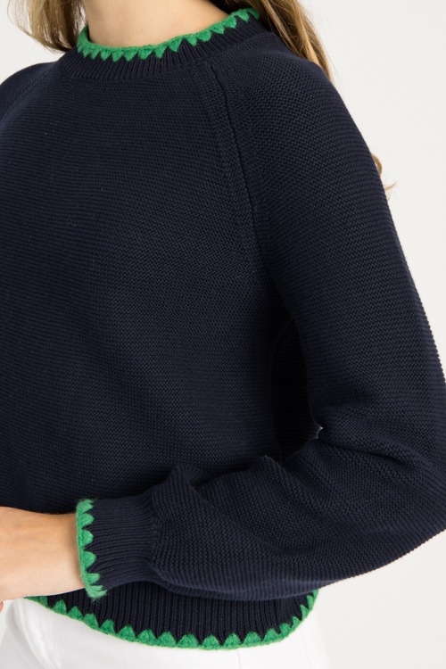 In Contrast Sweater, Navy Green - 0916-8h.jpg