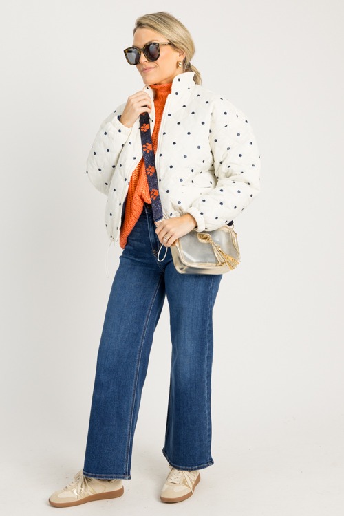 Polka Dot Quilted Jacket, Cream