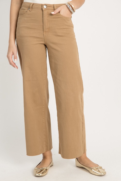 Raw Hem Wide Leg Pants, Pecan - 0917-64.jpg