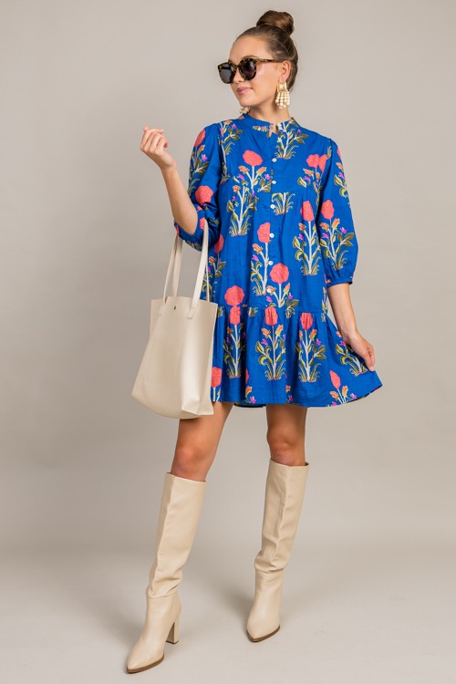 Flower Shop Button Dress, Blue - 0917-75h.jpg