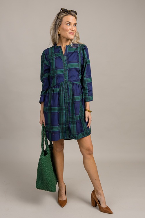 Harris Plaid Dress, Navy Green - 0918-103p.jpg