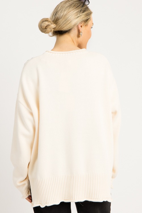 Studded Oversize Sweater, Off White - 0918-107.jpg