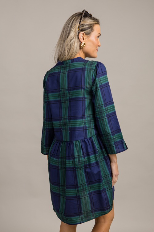 Navy blue plaid dress best sale