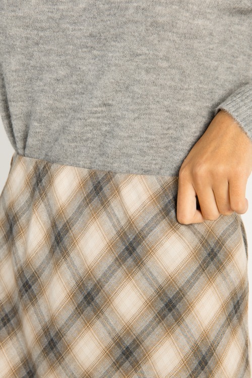 Plaid Timing Midi Skirt, Charcoal - 0918-134.jpg