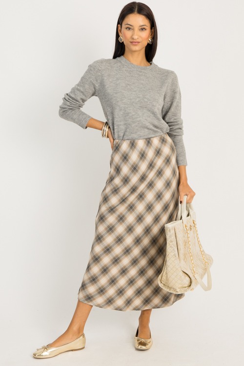 Plaid Timing Midi Skirt, Charcoal - 0918-135.jpg
