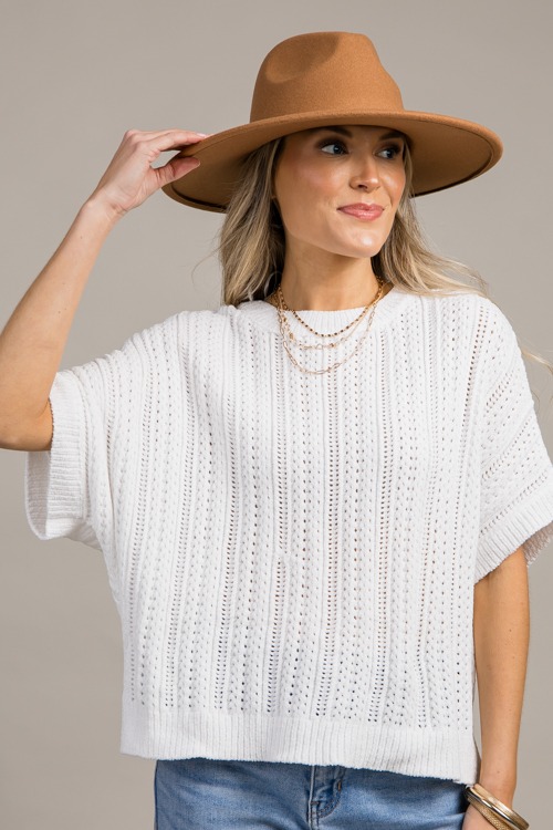 Chenille SS Sweater, Off White - 0918-135.jpg