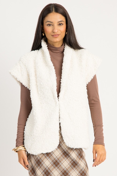 Janna Sherpa Vest, Cream