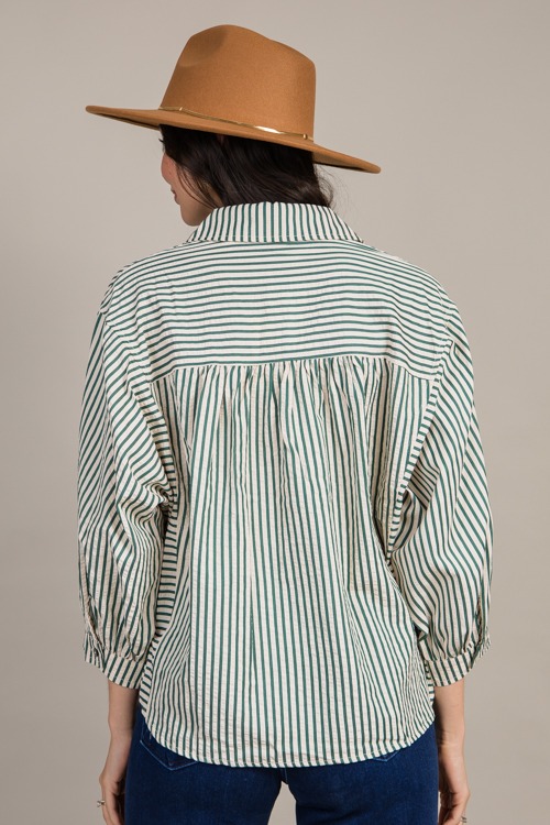 Cathleen Stripe Shirt, H. Green - 0918-146.jpg