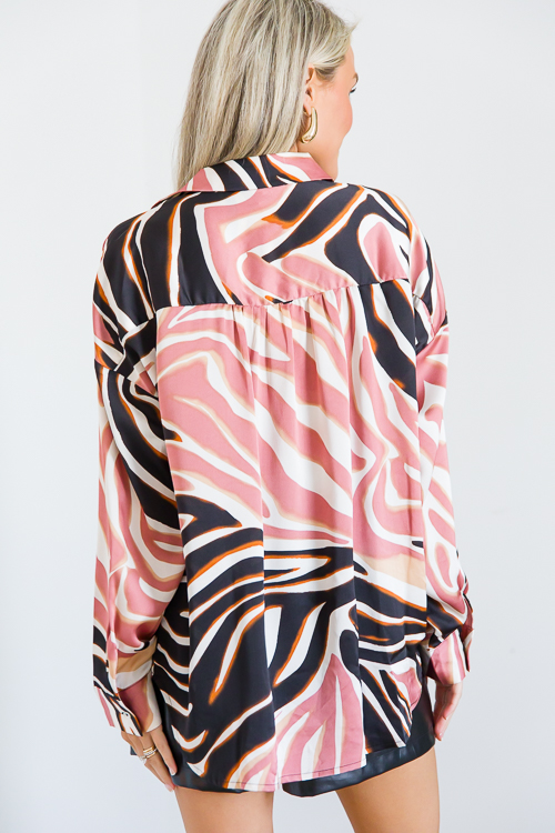 Bold Personality Shirt, Black/Mauve