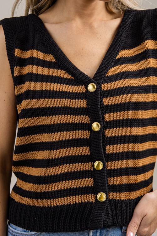 Helen Stripe Vest, Black/Camel - 0918-51h.jpg