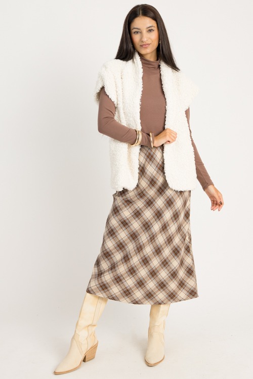 Classic Plaid Midi Skirt, Brown - 0918-52H.jpg