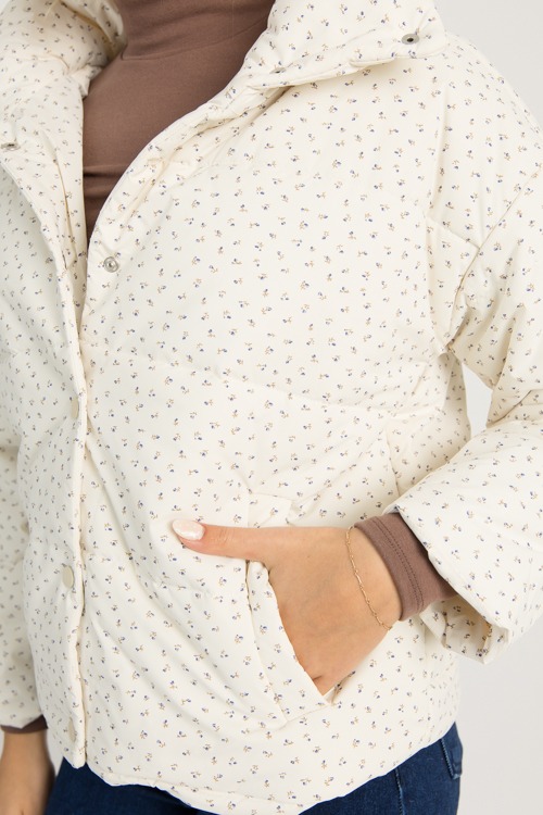 Ditsy Floral Puffer Jacket, Cream - 0918-65H.jpg
