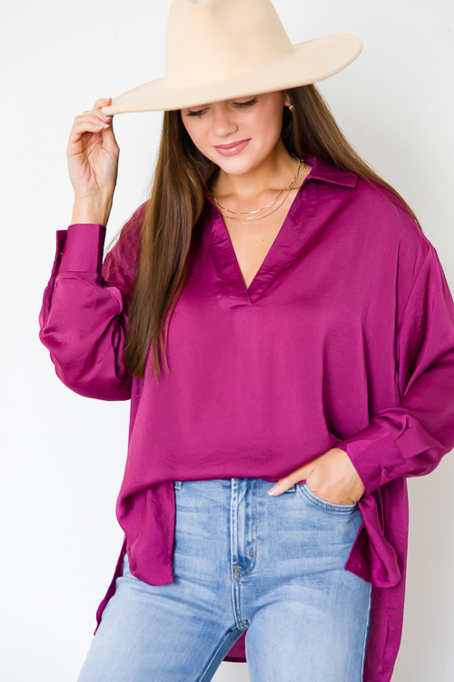 Plum Satin Tunic