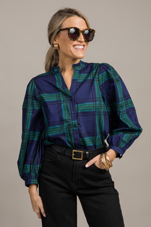 Harris Plaid Top, Navy Green - 0918-77p.jpg