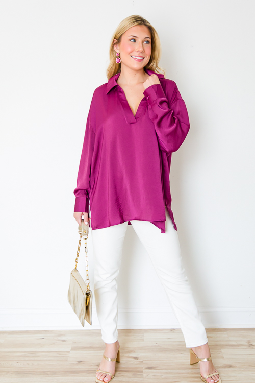 Plum Satin Tunic