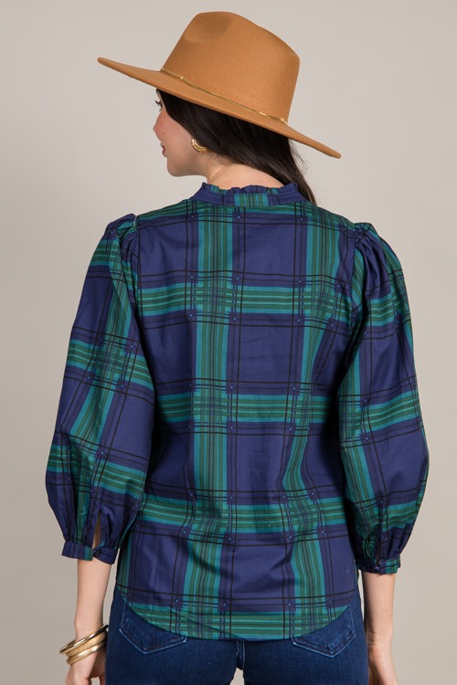 Harris Plaid Top, Navy Green - 0918-80.jpg