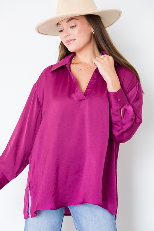Plum Satin Tunic