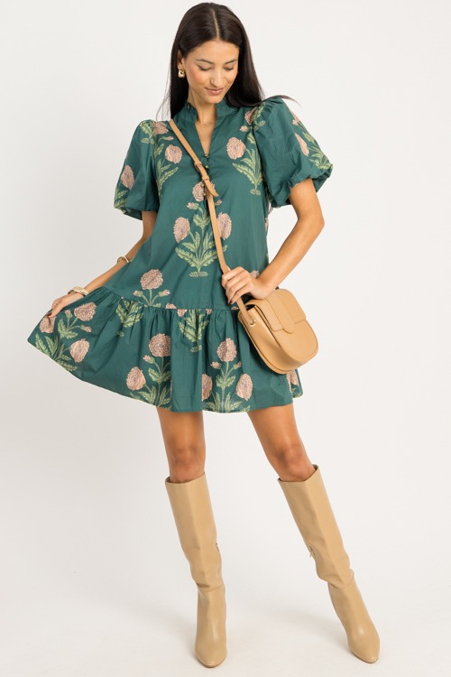 Margot Floral Dress, H. Green