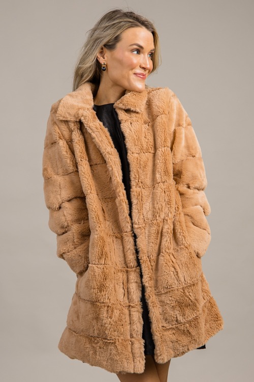 Glambition Fur Jacket Camel New Arrivals The Blue Door Boutique