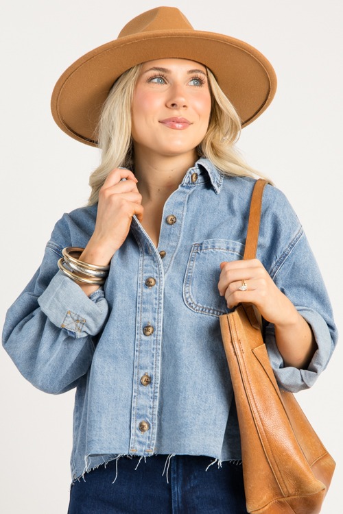 Raw Hem Denim Shirt
