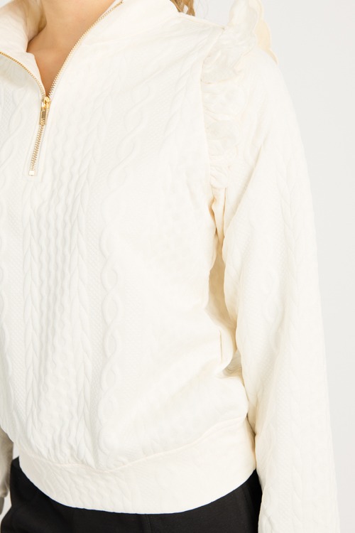 Preppy Texture Half Zip, Ecru - 0919-114.jpg