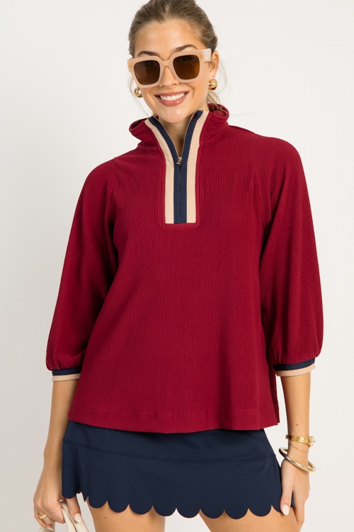 Rib Stripe Accent Pullover, Burgundy - 0919-117.jpg