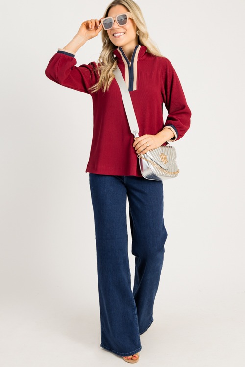Rib Stripe Accent Pullover, Burgundy - 0919-119.jpg