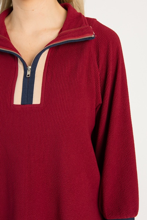 Rib Stripe Accent Pullover, Burgundy - 0919-120.jpg