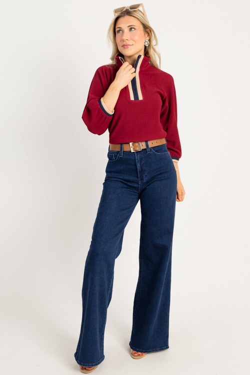 Rib Stripe Accent Pullover, Burgundy - 0919-121.jpg