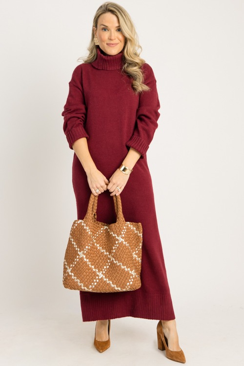 Callen Sweater Maxi, Burgundy