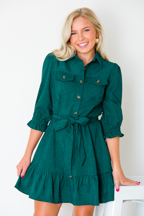 Corduroy clearance belted dress