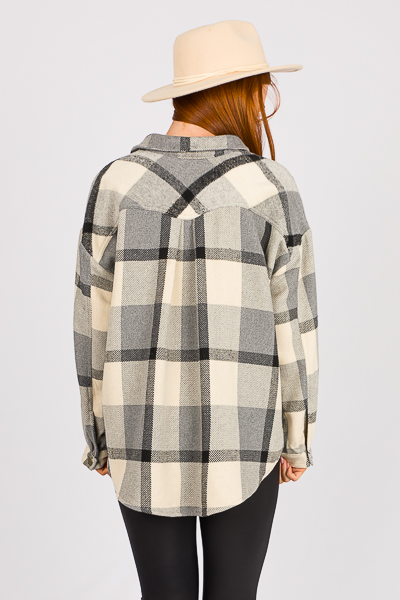 Dixie Plaid Shacket, Natural Mi