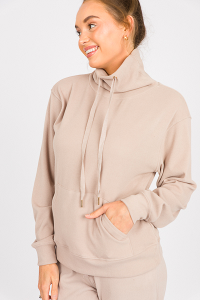 Soft Rib Cowl Sweatshirt, Grey